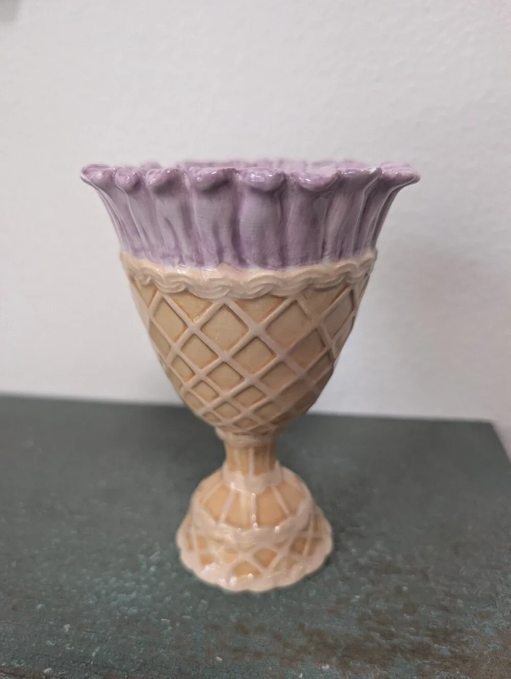 Tracy Porter Alouette collection Purple Lavendar Waffle Cone Sundae Bowl Cup